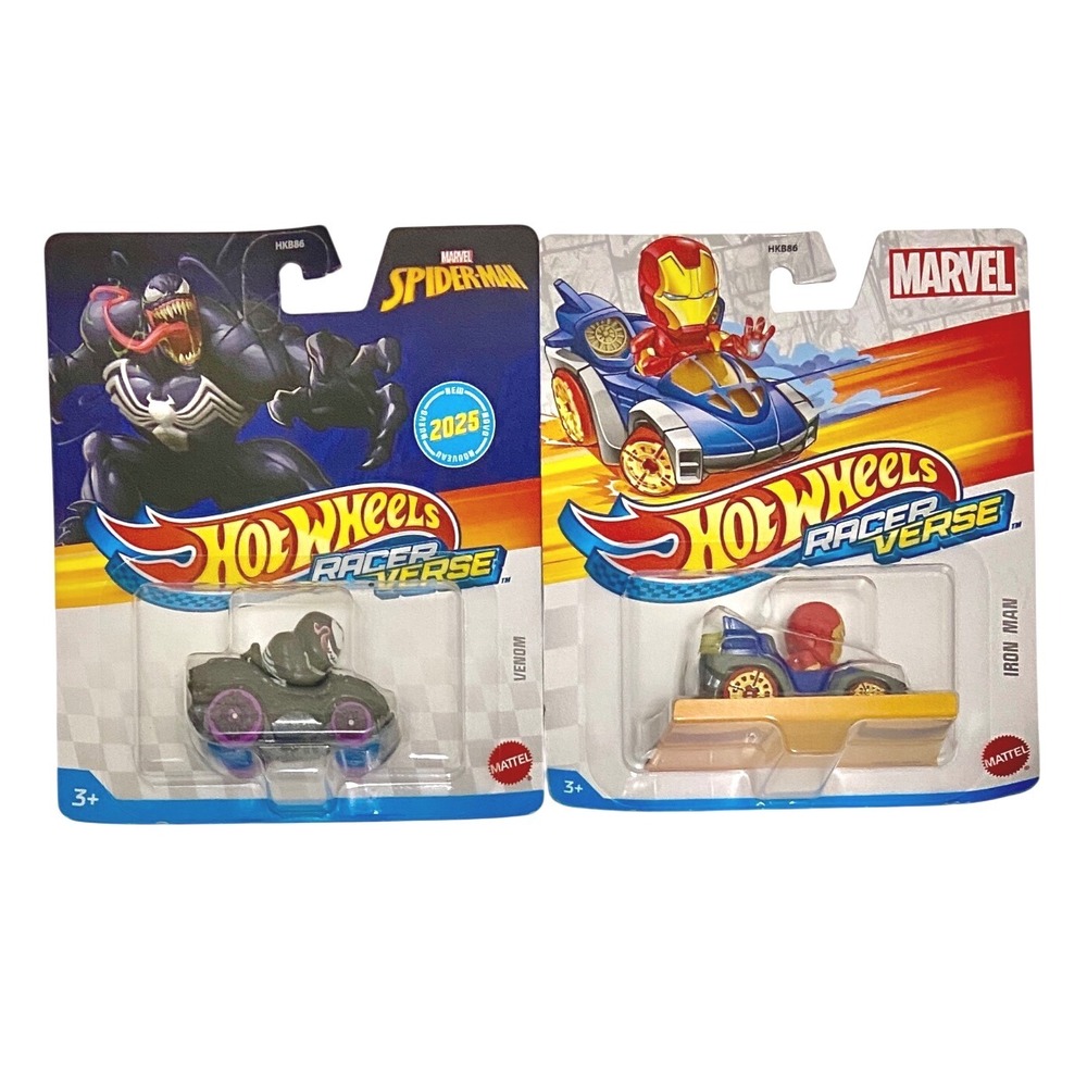 VENOM & IRON MAN Disney Hot Wheels Racer Verse Character Cars